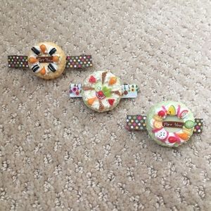 Pack of three handmade Cake hair clips